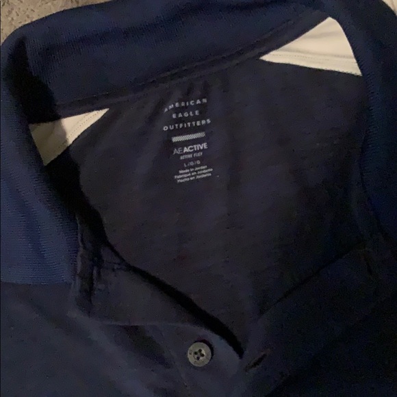 American eagle Navy blue/ white short sleeve polo - Picture 2 of 2